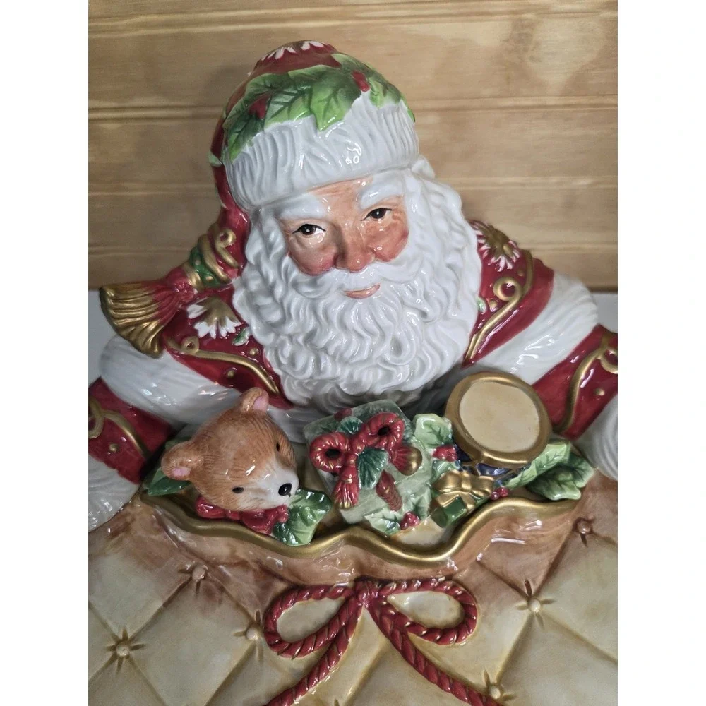 Fitz And Floyd Holiday Home Santa Server Serving‎ Bowl Platter Vintage XLarge